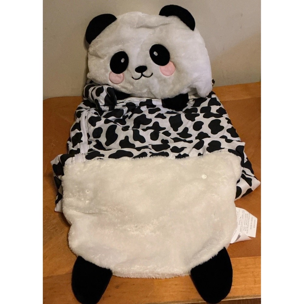 HAPPY NAPPERS Black And White Panda‎ Pillow And Sleeping Bag